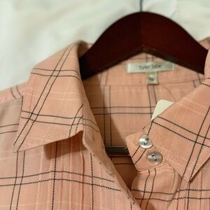 Tyler Boe Peach Plaid Shirt